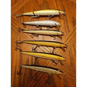 6 Vintage Fishing Lures 4 Original Rapala